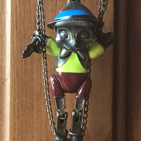 Disney Other Antique Pinocchio On 3 Chain Necklace Rare